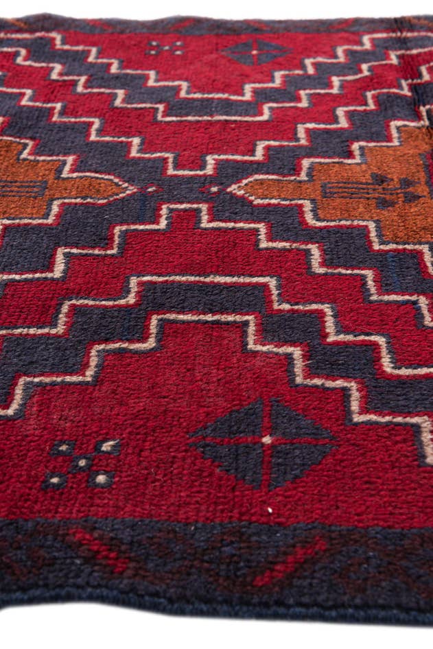 Detail image of 3' x 4' 8 Hand Knotted Balouch Persian Wool Rug
