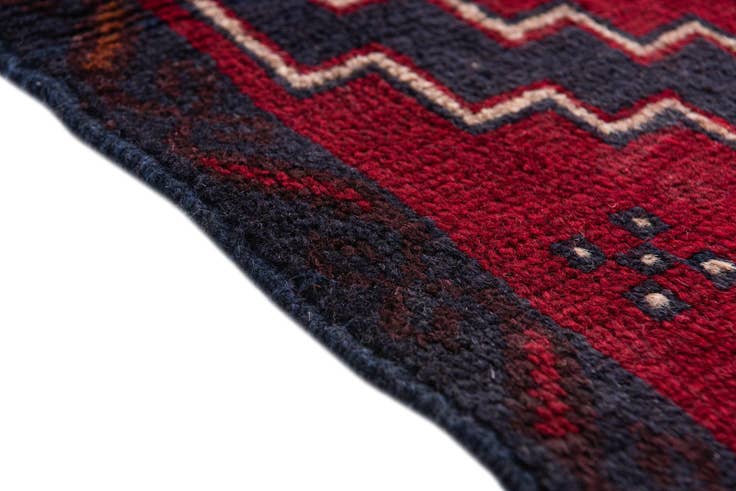 Detail image of 3' x 4' 8 Hand Knotted Balouch Persian Wool Rug