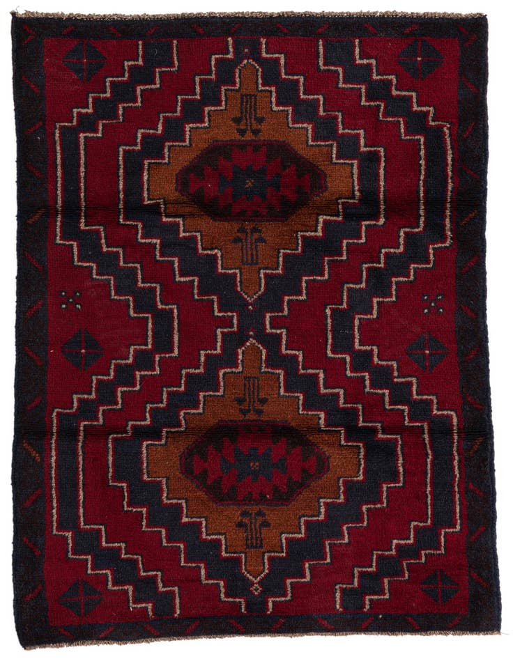 Detail image of 3' x 4' 8 Hand Knotted Balouch Persian Wool Rug