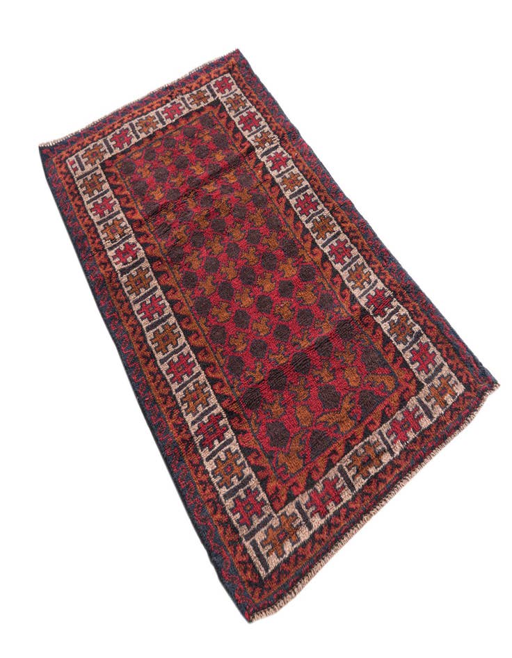 Detail image of 2' 10 x 4' 7  Hand Knotted Balouch Persian Wool Rug