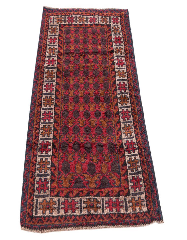 Detail image of 2' 10 x 4' 7  Hand Knotted Balouch Persian Wool Rug