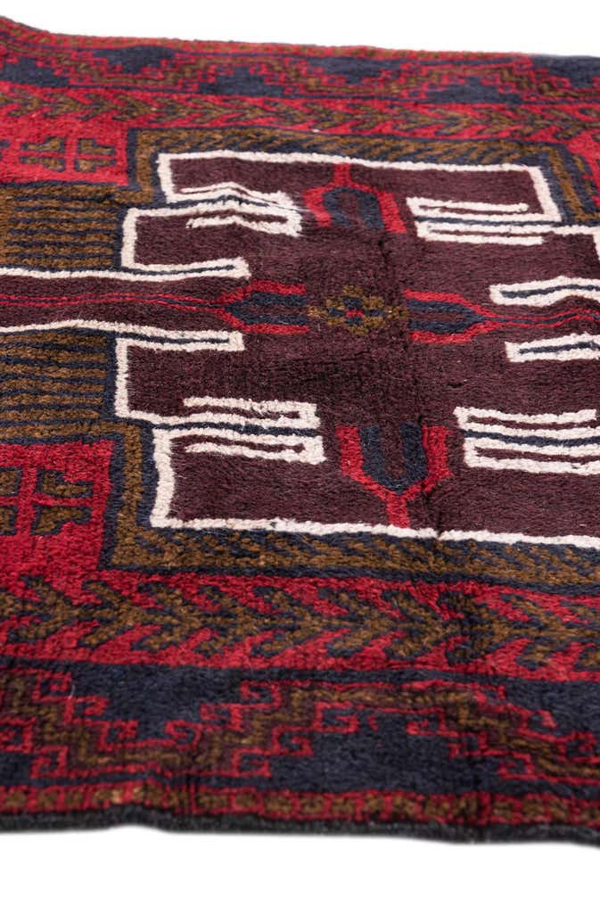 3' x 4' 8 Hand Knotted Balouch Persian Wool Rug