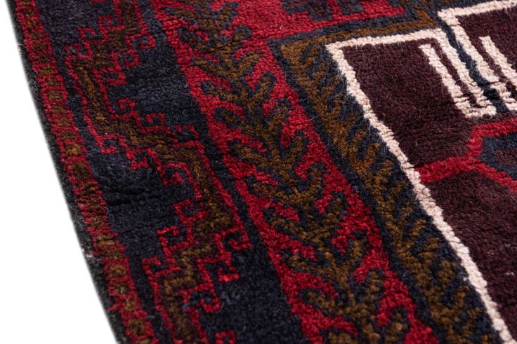 Detail image of 3' x 4' 8 Hand Knotted Balouch Persian Wool Rug