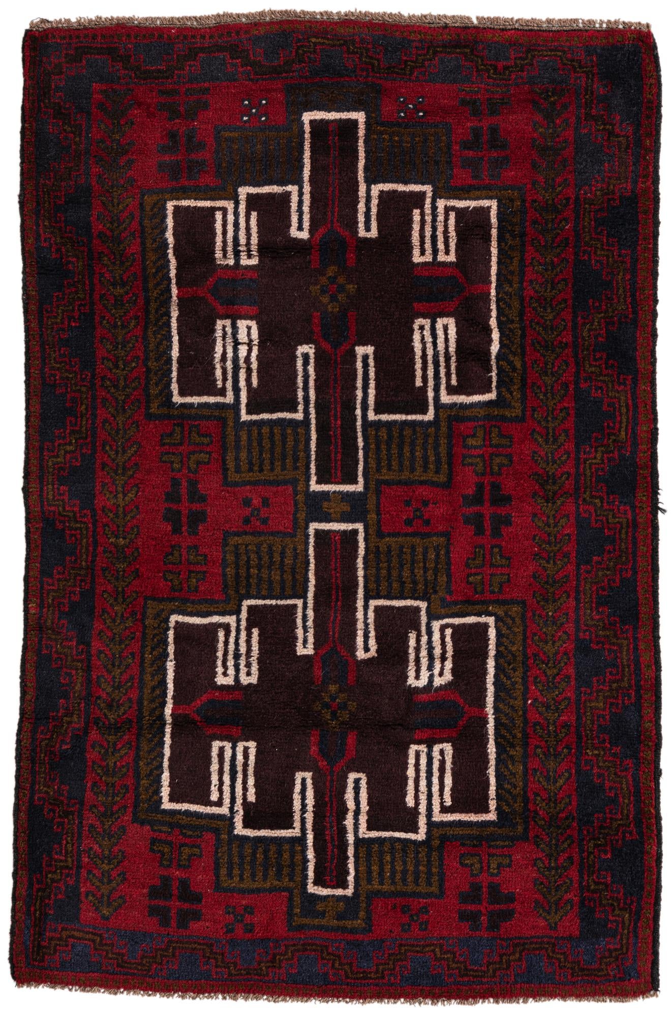 3' x 4' 8 Hand Knotted Balouch Persian Wool Rug