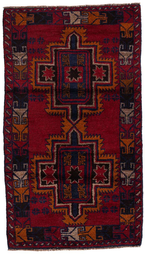 2' 9 x 4' 10 Hand Knotted Balouch Persian Wool Rug