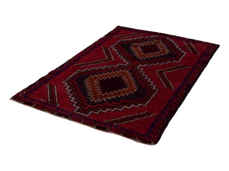 Detail image of 3' x 4' 5 Hand Knotted Balouch Persian Wool Rug