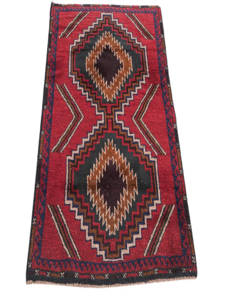 Detail image of 3' x 4' 5 Hand Knotted Balouch Persian Wool Rug