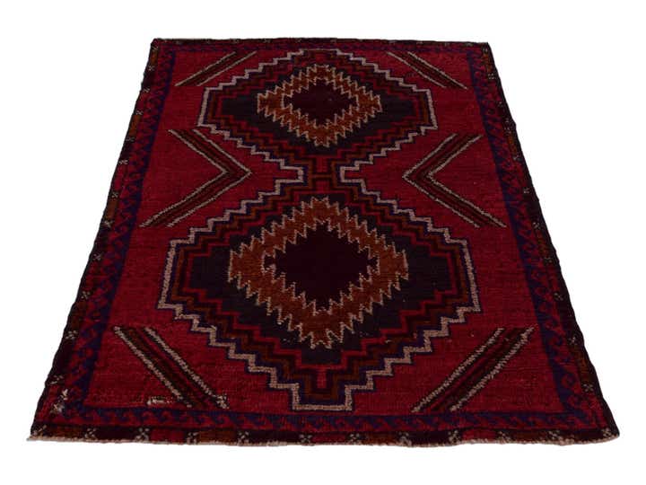 3' x 4' 5 Hand Knotted Balouch Persian Wool Rug