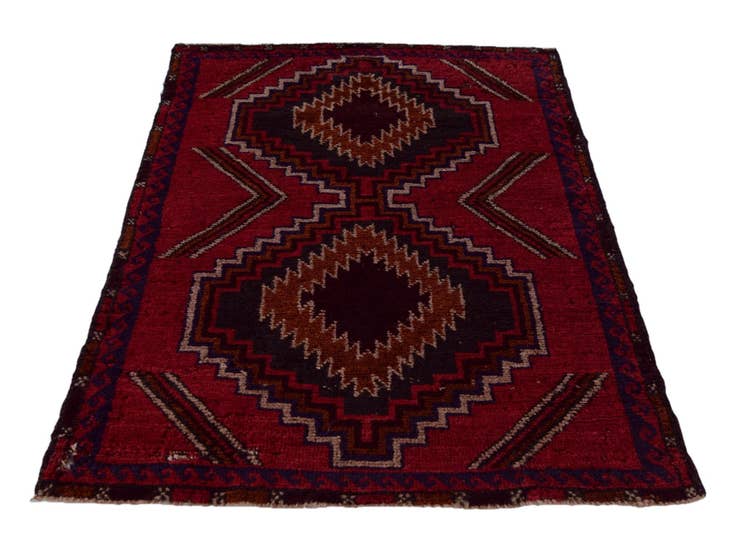Detail image of 3' x 4' 5 Hand Knotted Balouch Persian Wool Rug