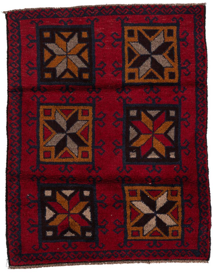 Detail image of 2' 10 x 4' 9 Hand Knotted Balouch Persian Wool Rug