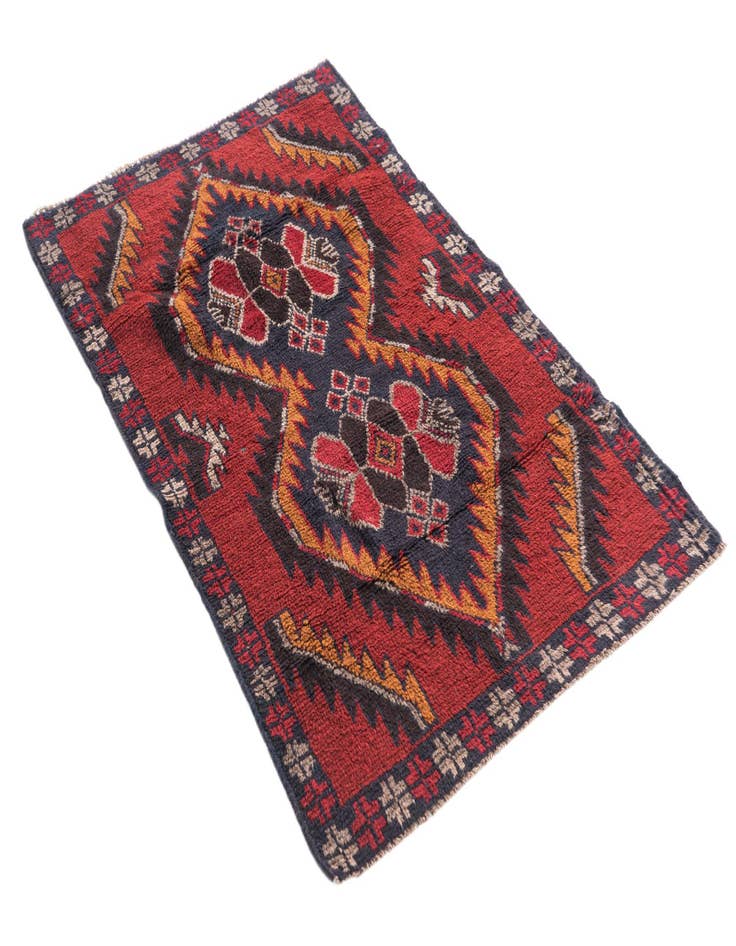 Detail image of 2' 10 x 4' 5 Hand Knotted Balouch Persian Wool Rug