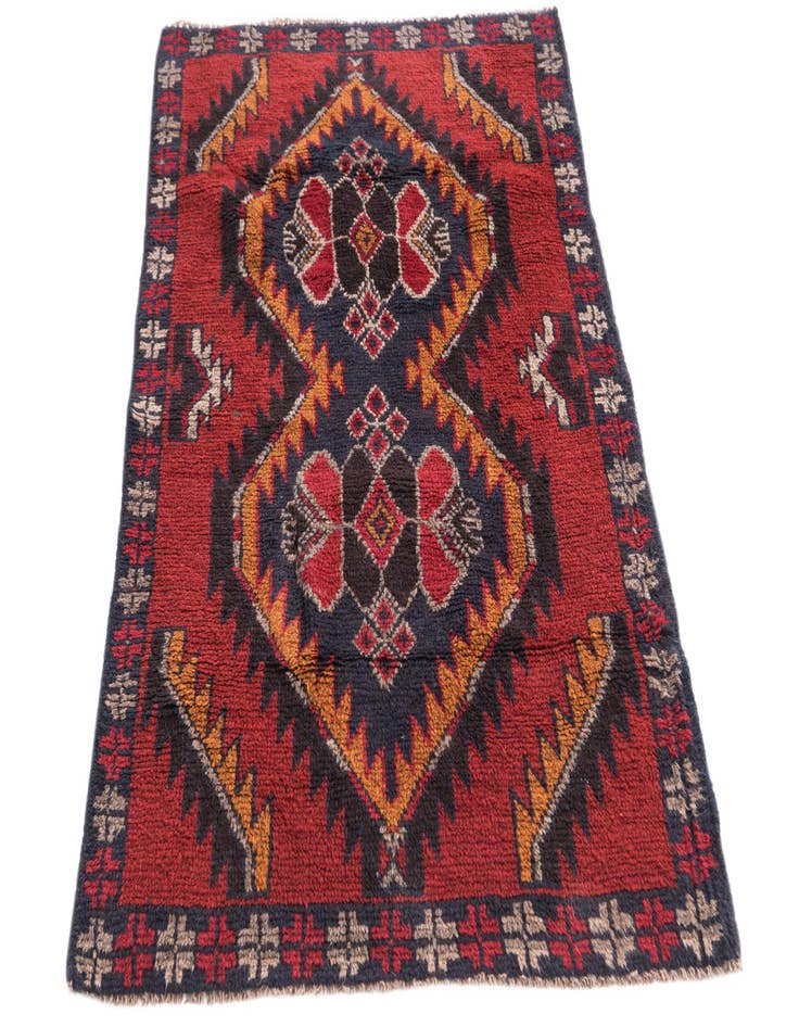 Detail image of 2' 10 x 4' 5 Hand Knotted Balouch Persian Wool Rug