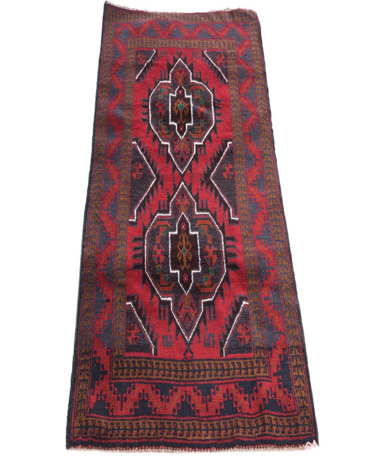 Detail image of 2' 8 x 4' 10  Hand Knotted Balouch Persian Wool Rug