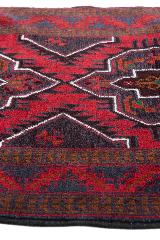 Detail image of 2' 8 x 4' 10 Hand Knotted Balouch Persian Wool Rug