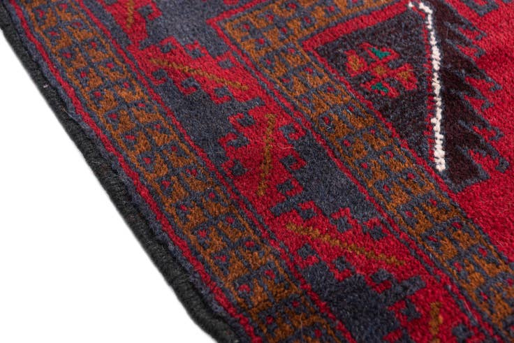 Detail image of 2' 8 x 4' 10 Hand Knotted Balouch Persian Wool Rug