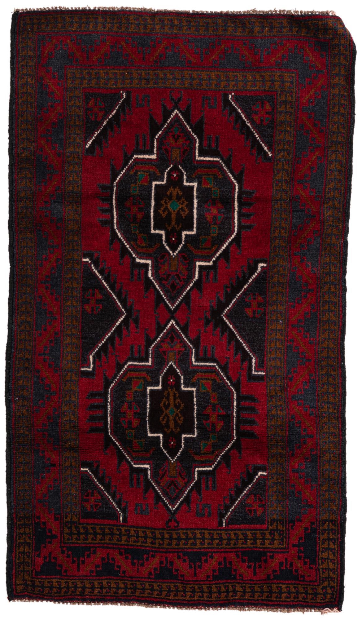 2' 8 x 4' 10 Hand Knotted Balouch Persian Wool Rug