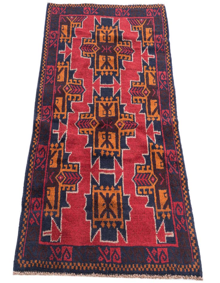 Detail image of 2' 9 x 4' 7  Hand Knotted Balouch Persian Wool Rug