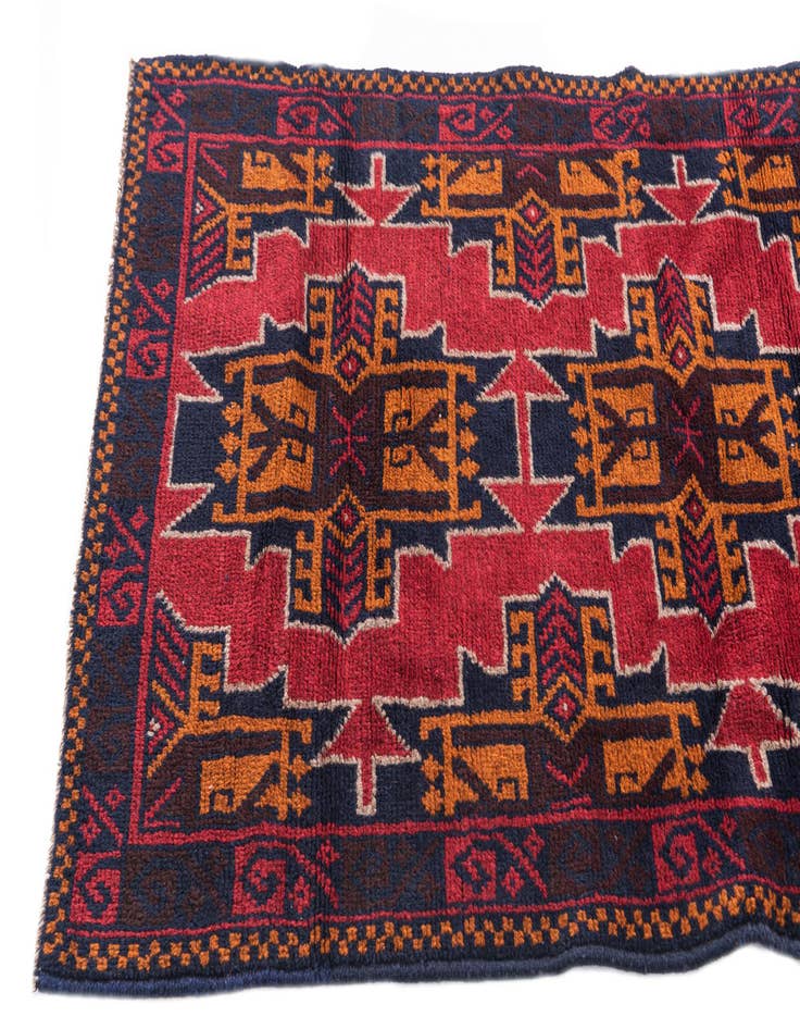 Detail image of 2' 9 x 4' 7  Hand Knotted Balouch Persian Wool Rug