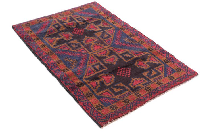 Detail image of 3' x 4' 7 Hand Knotted Balouch Persian Wool Rug