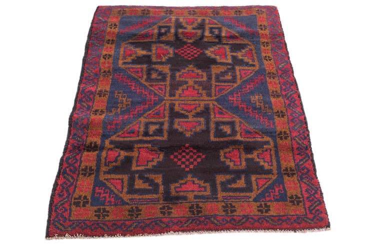 Detail image of 3' x 4' 7 Hand Knotted Balouch Persian Wool Rug