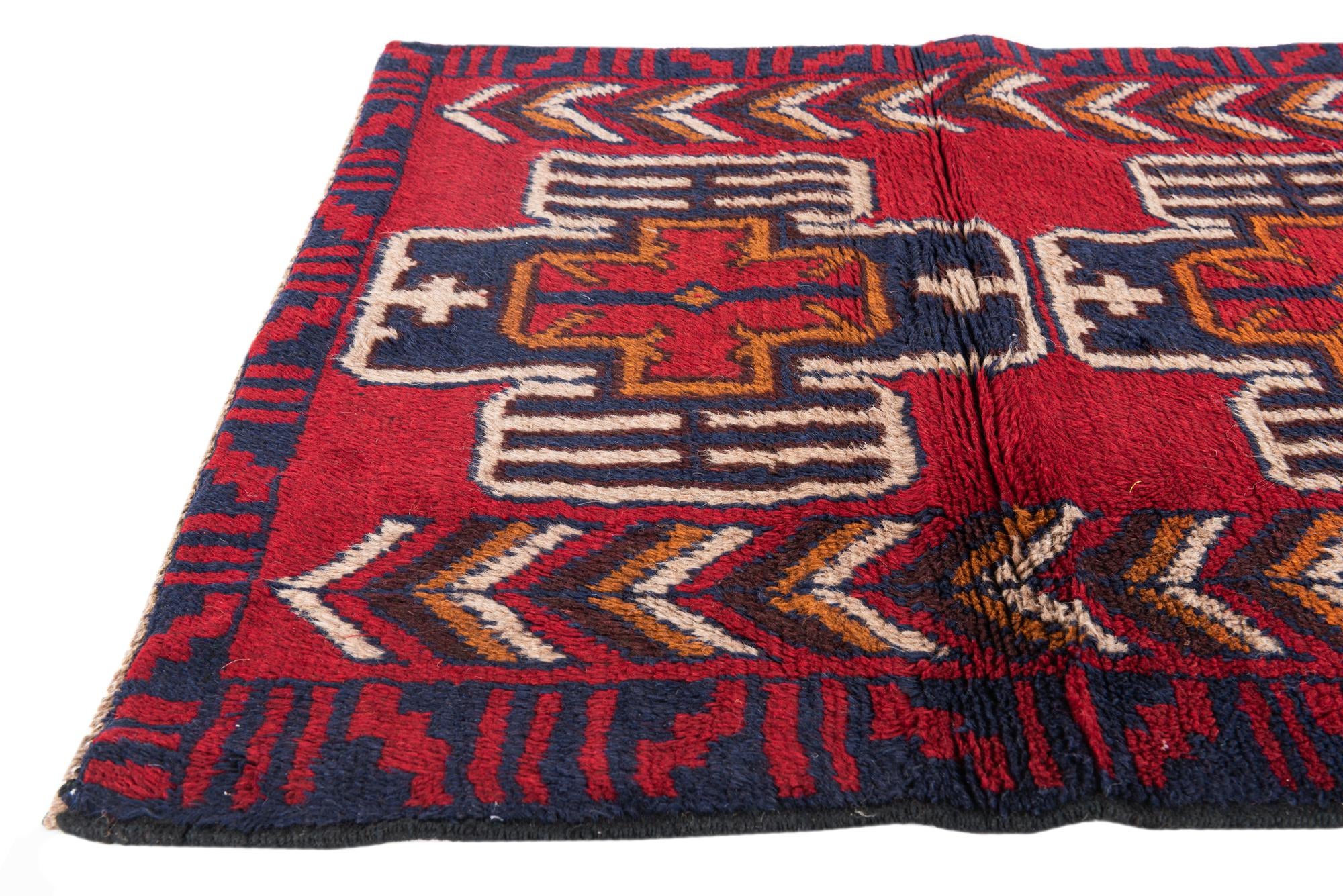 2' 9 x 4' 10 Hand Knotted Balouch Persian Wool Rug