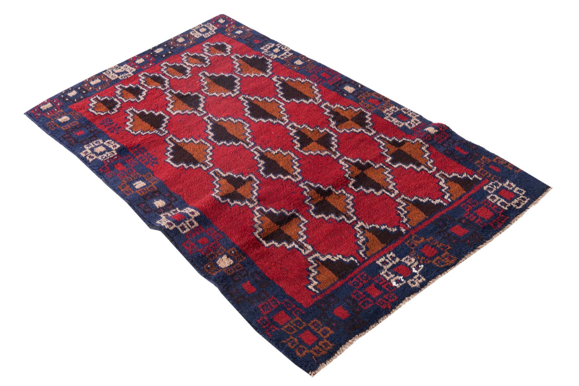 2' 9 x 4' 7 Hand Knotted Balouch Persian Wool Rug