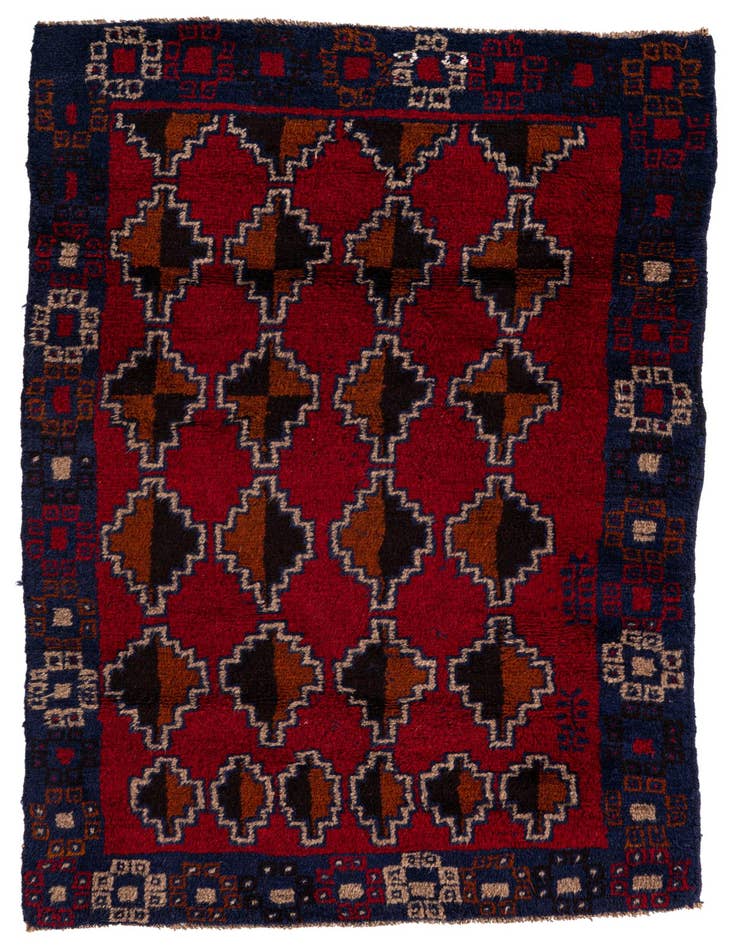 Detail image of 2' 9 x 4' 7 Hand Knotted Balouch Persian Wool Rug