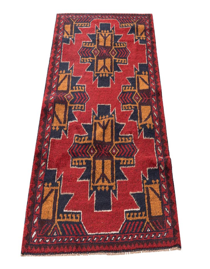 Detail image of 3' x 4' 6 Hand Knotted Balouch Persian Wool Rug