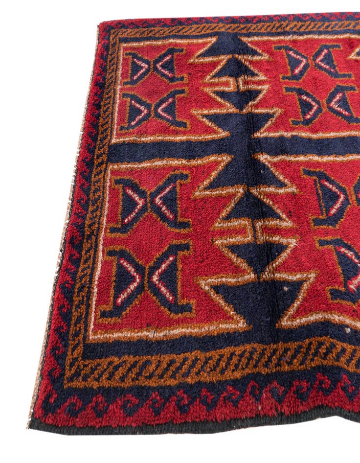 Detail image of 2' 10 x 4' 7 Hand Knotted Balouch Persian Wool Rug