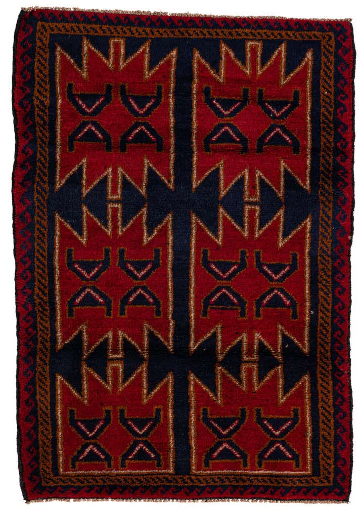 2' 10 x 4' 7 Hand Knotted Balouch Persian Wool Rug