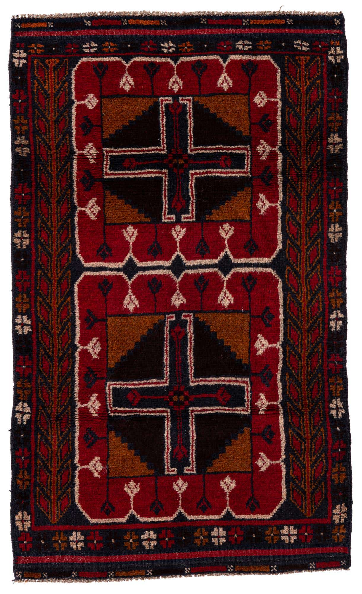 2' 9 x 4' 8 Hand Knotted Balouch Persian Wool Rug