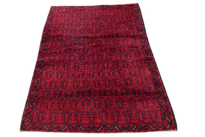 3' x 4' 6 Hand Knotted Balouch Persian Wool Rug
