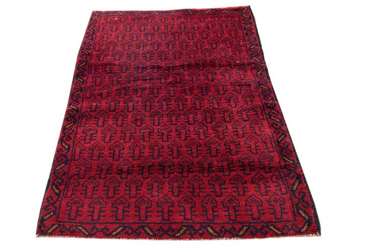 Detail image of 3' x 4' 6 Hand Knotted Balouch Persian Wool Rug