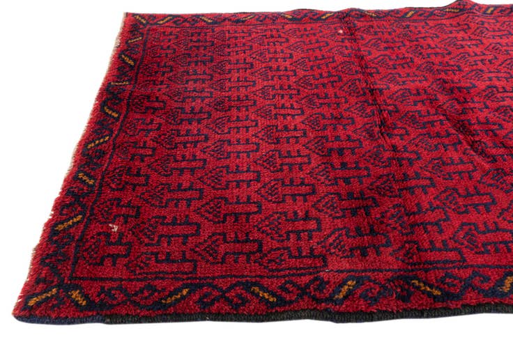 Detail image of 3' x 4' 6 Hand Knotted Balouch Persian Wool Rug