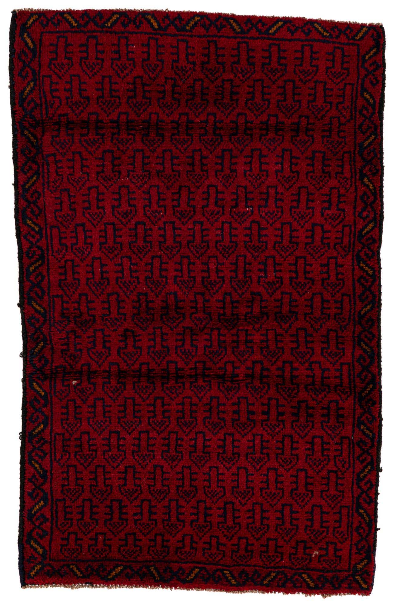 3' x 4' 6 Hand Knotted Balouch Persian Wool Rug