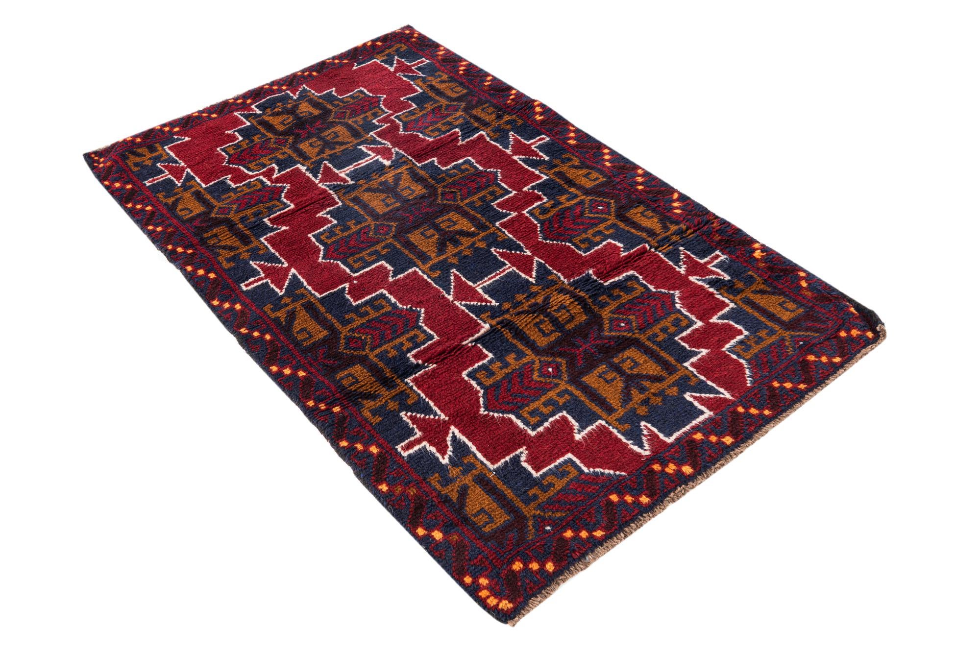 2' 9 x 4' 8 Hand Knotted Balouch Persian Wool Rug