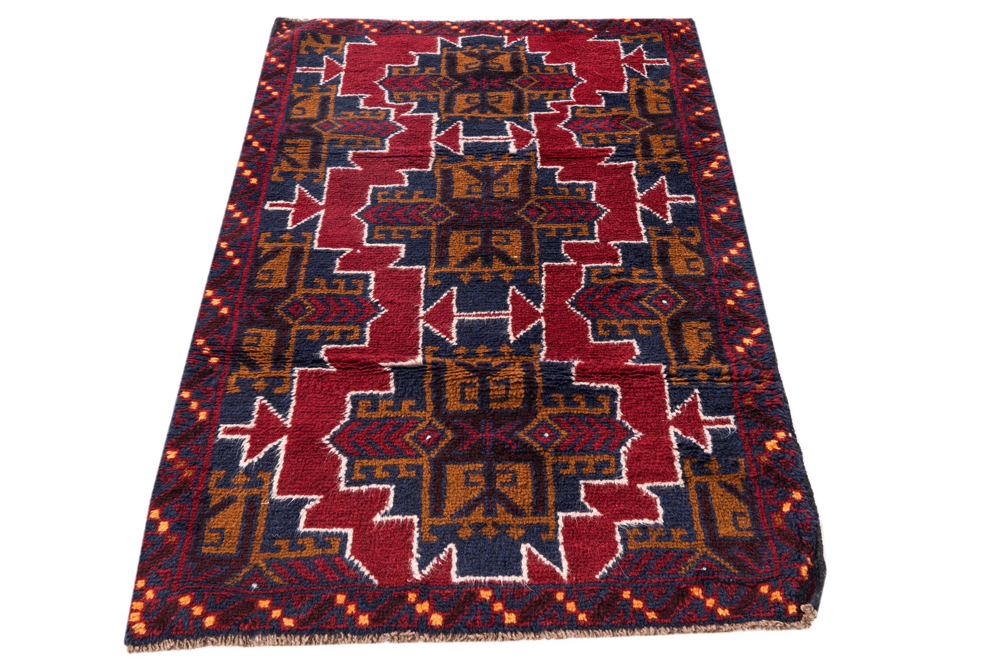 2' 9 x 4' 8 Hand Knotted Balouch Persian Wool Rug