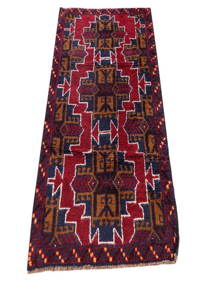 Detail image of 2' 9 x 4' 8  Hand Knotted Balouch Persian Wool Rug