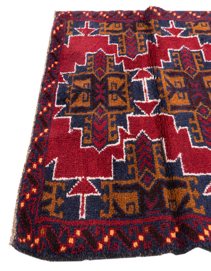 Detail image of 2' 9 x 4' 8  Hand Knotted Balouch Persian Wool Rug