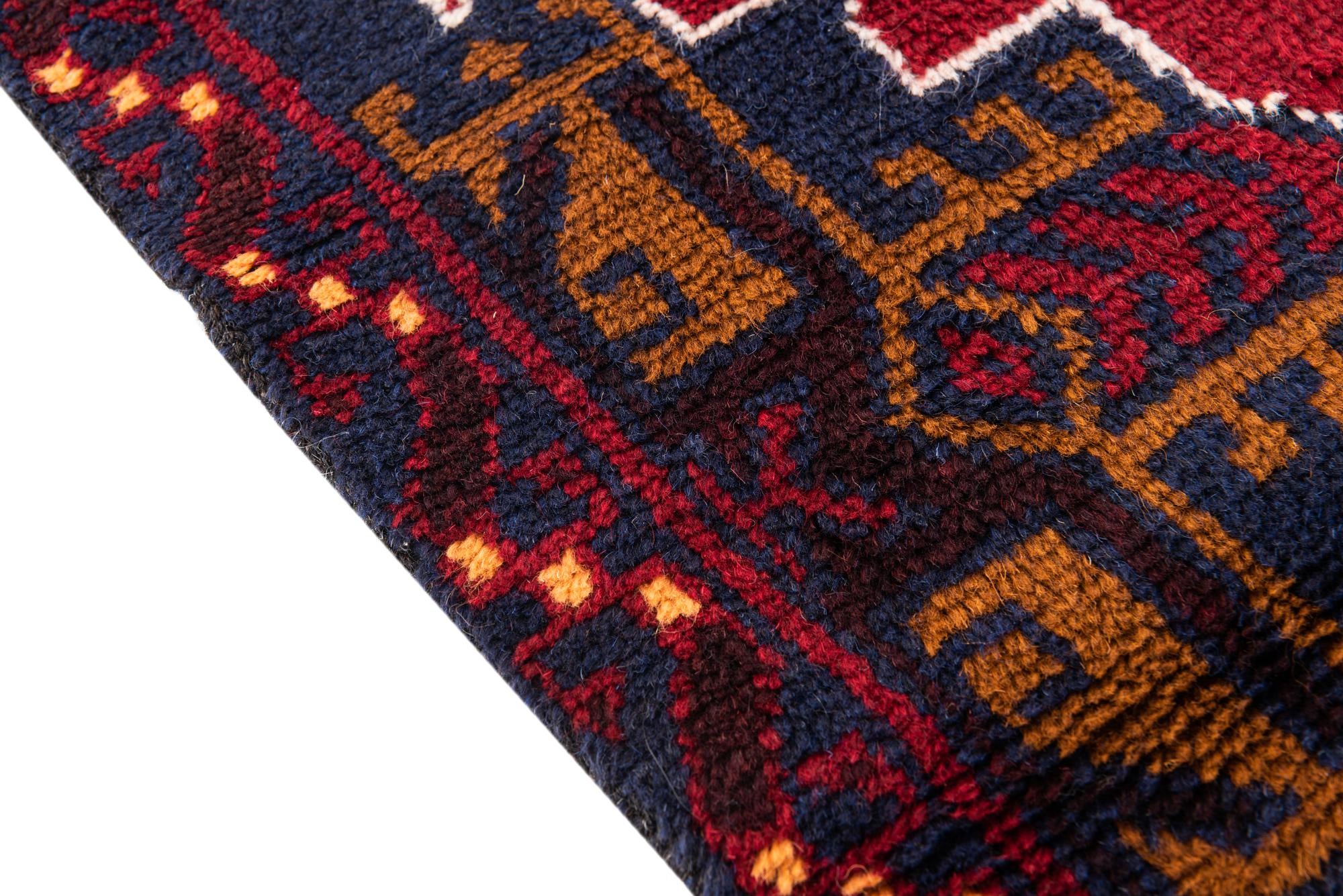 2' 9 x 4' 8 Hand Knotted Balouch Persian Wool Rug