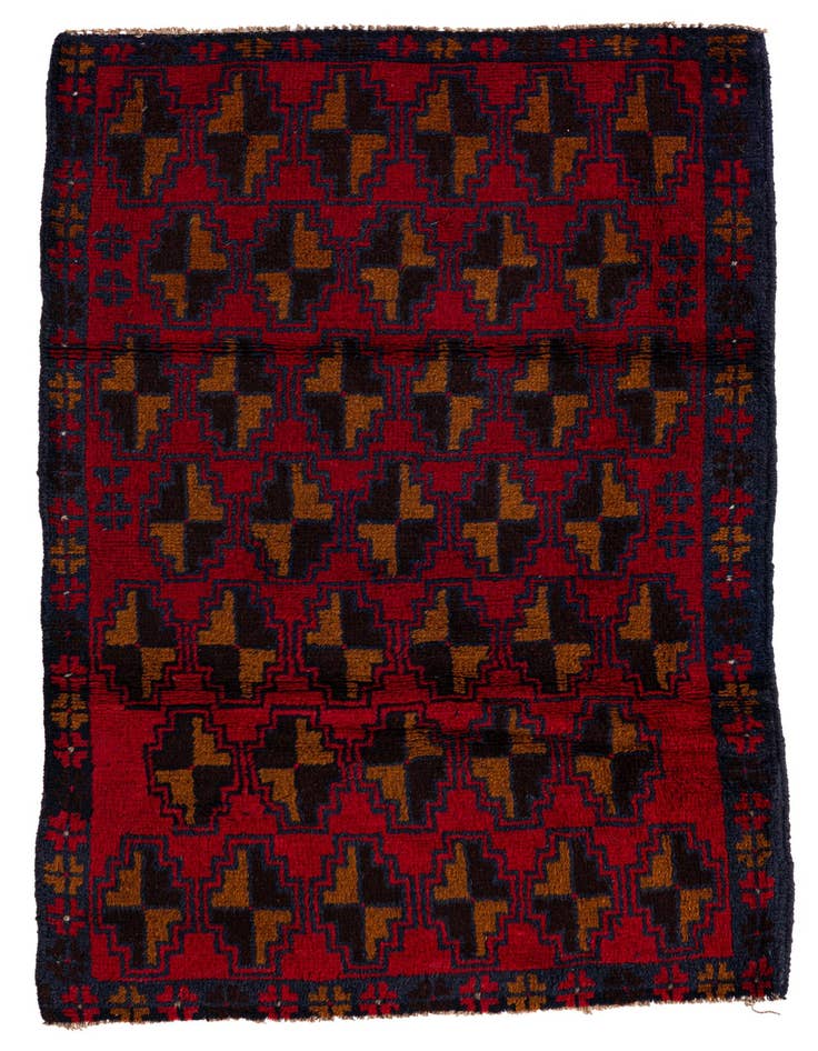 Detail image of 2' 10 x 4' 8 Hand Knotted Balouch Persian Wool Rug