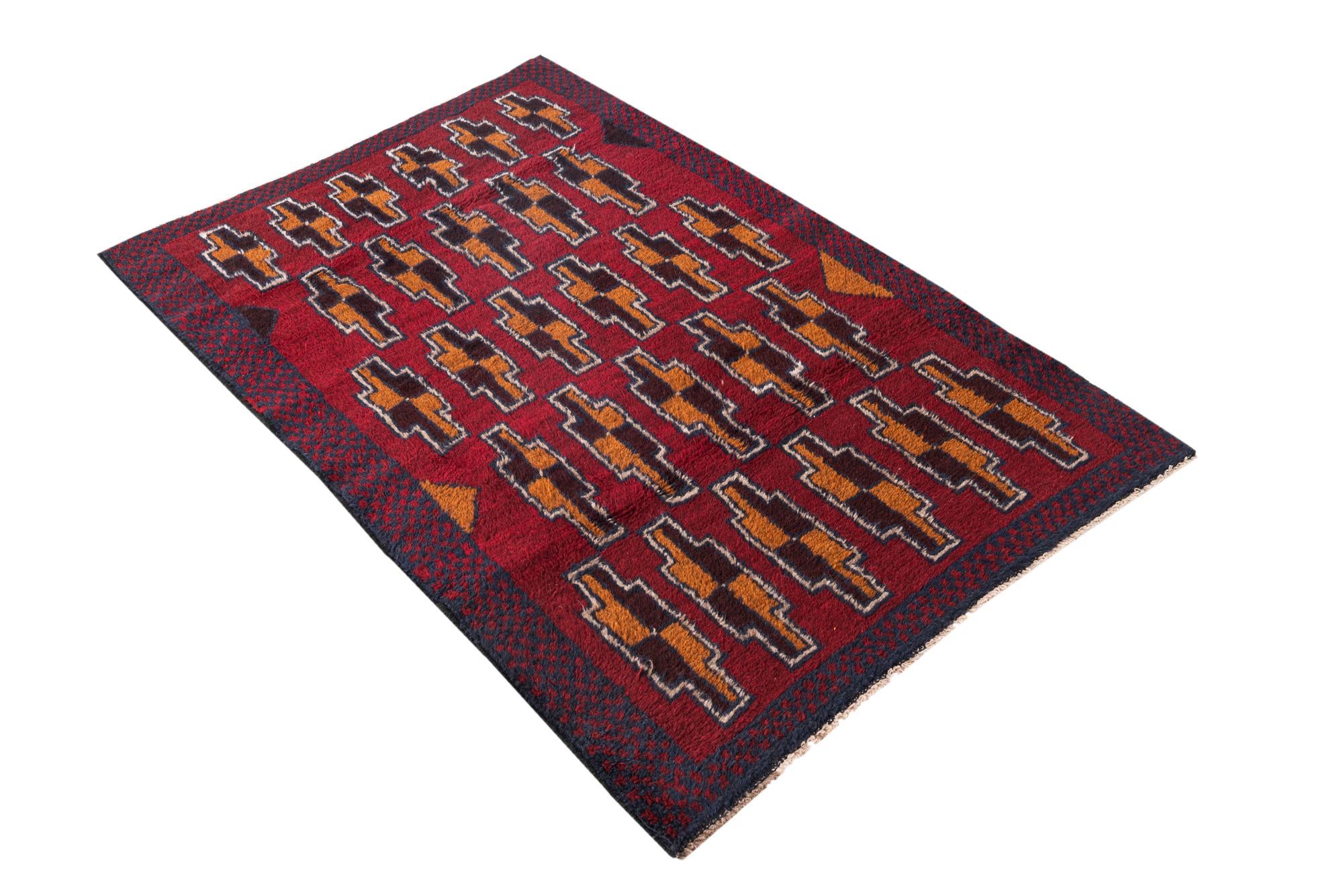 2' 10 x 4' 6 Hand Knotted Balouch Persian Wool Rug