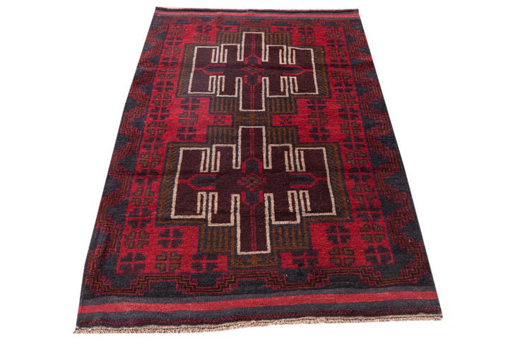 Detail image of 3' x 5' Hand Knotted Balouch Persian Wool Rug