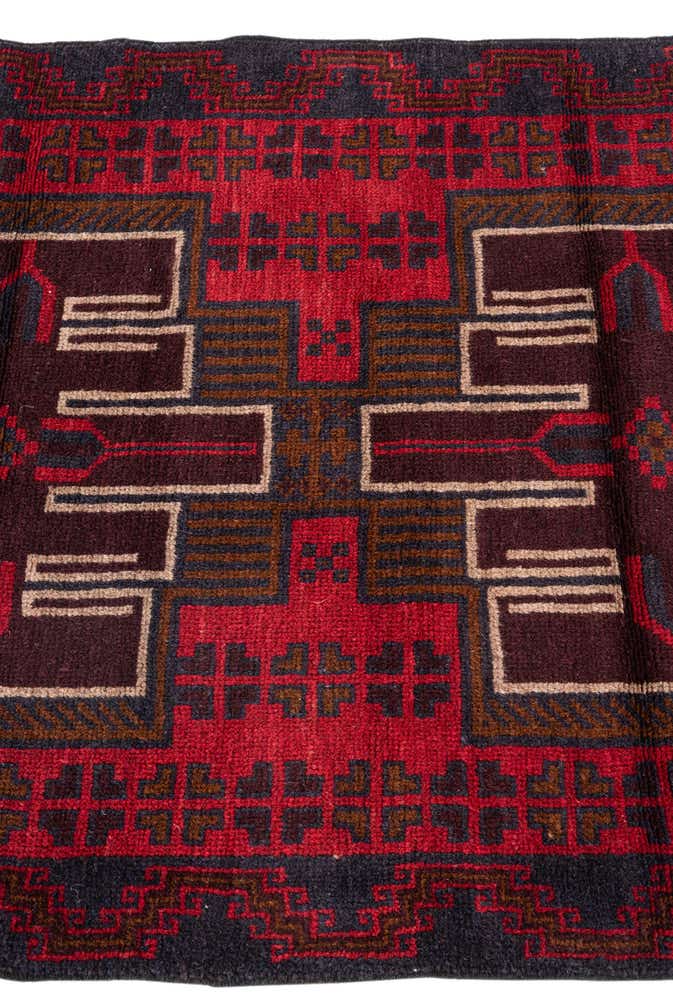 3' x 5' Hand Knotted Balouch Persian Wool Rug