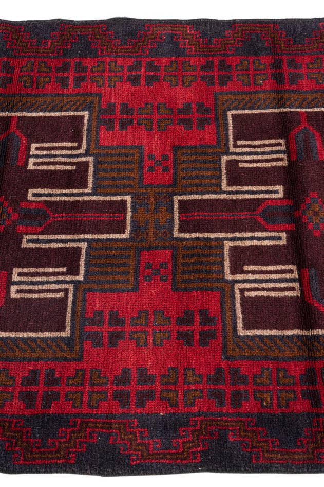 Detail image of 3' x 5' Hand Knotted Balouch Persian Wool Rug