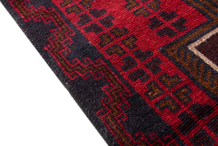 Detail image of 3' x 5' Hand Knotted Balouch Persian Wool Rug