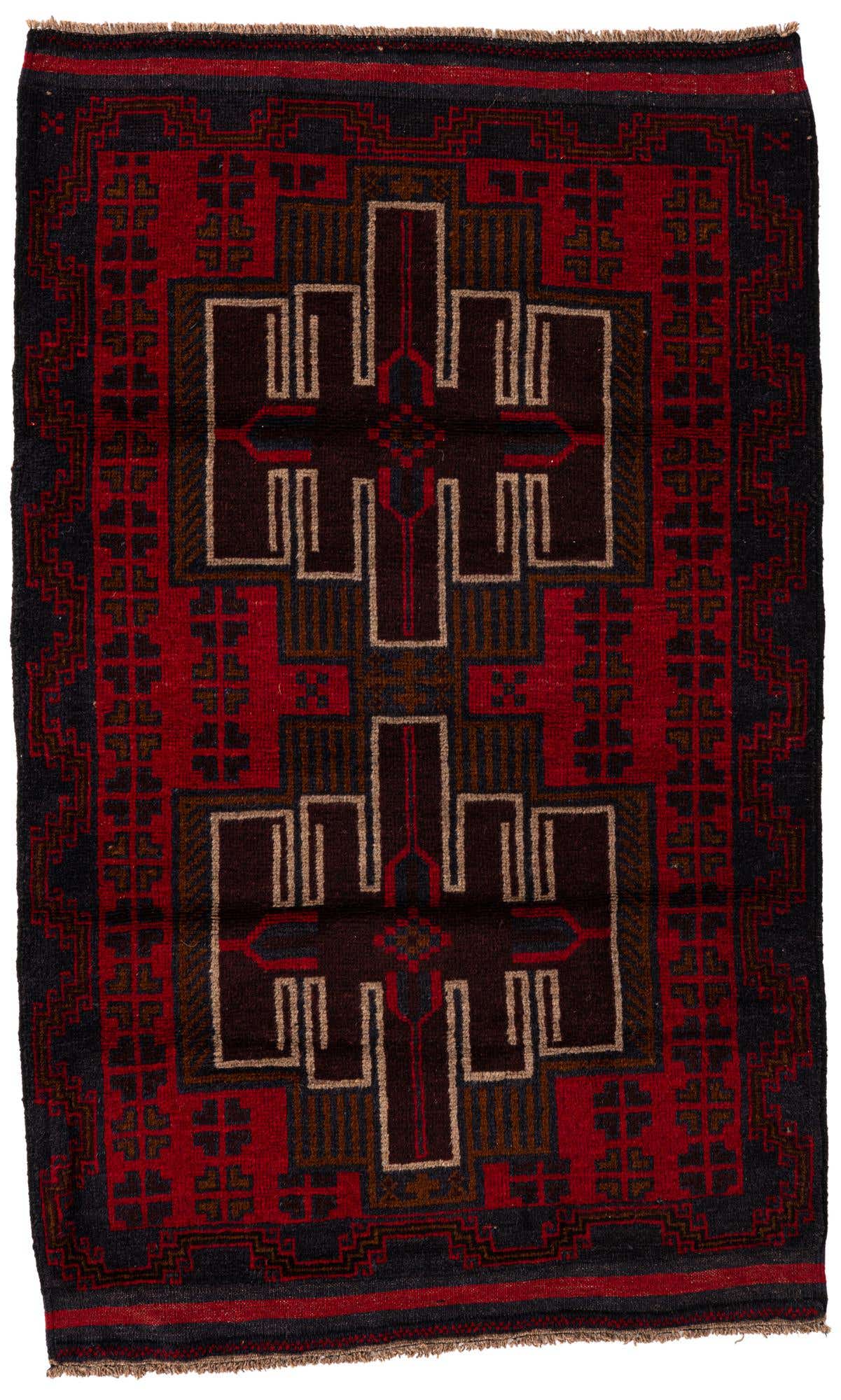 3' x 5' Hand Knotted Balouch Persian Wool Rug