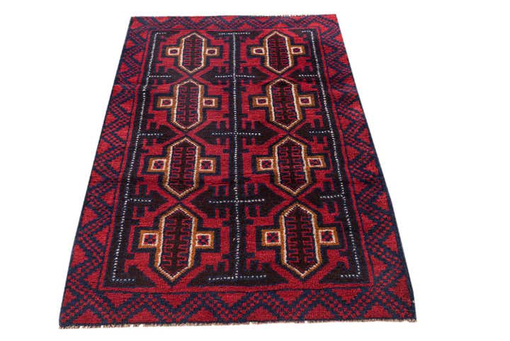 2' 10 x 4' 7 Hand Knotted Balouch Persian Wool Rug