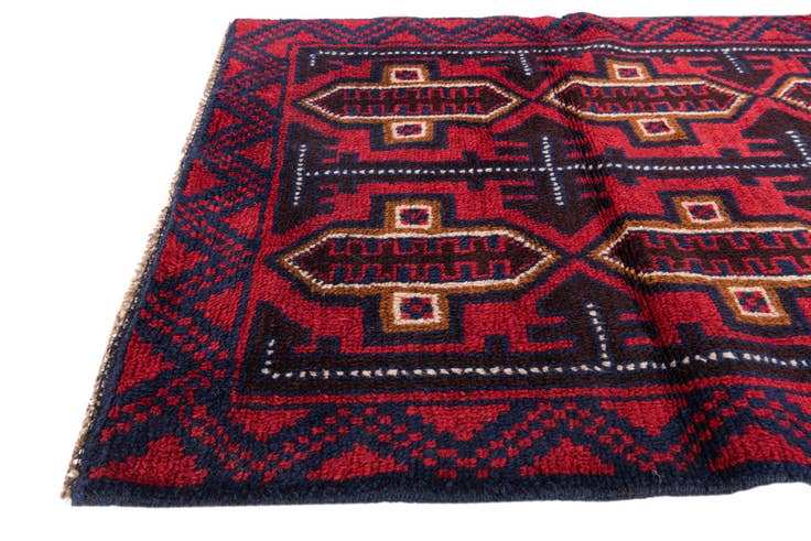 Detail image of 2' 10 x 4' 7 Hand Knotted Balouch Persian Wool Rug