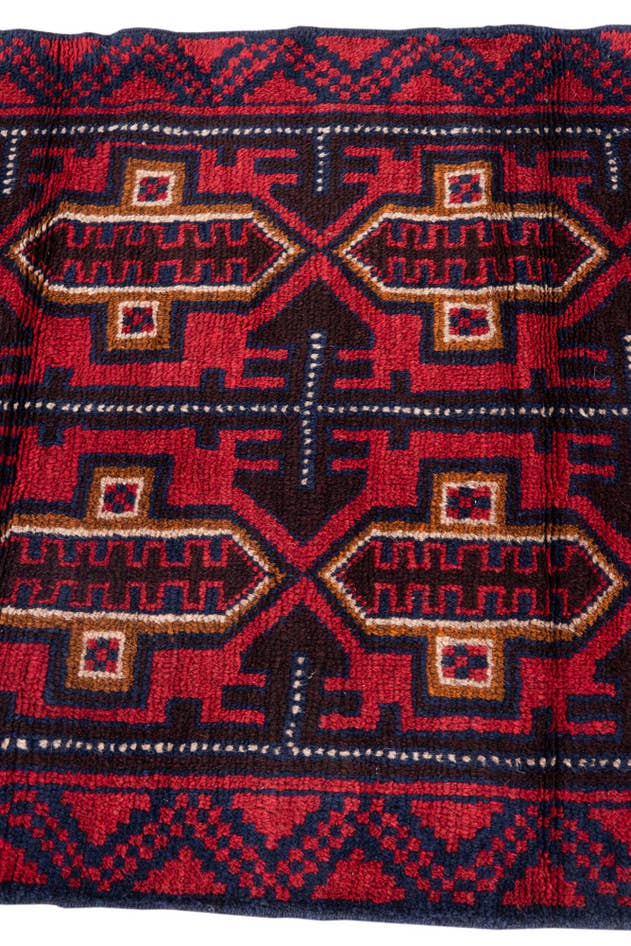 Detail image of 2' 10 x 4' 7 Hand Knotted Balouch Persian Wool Rug